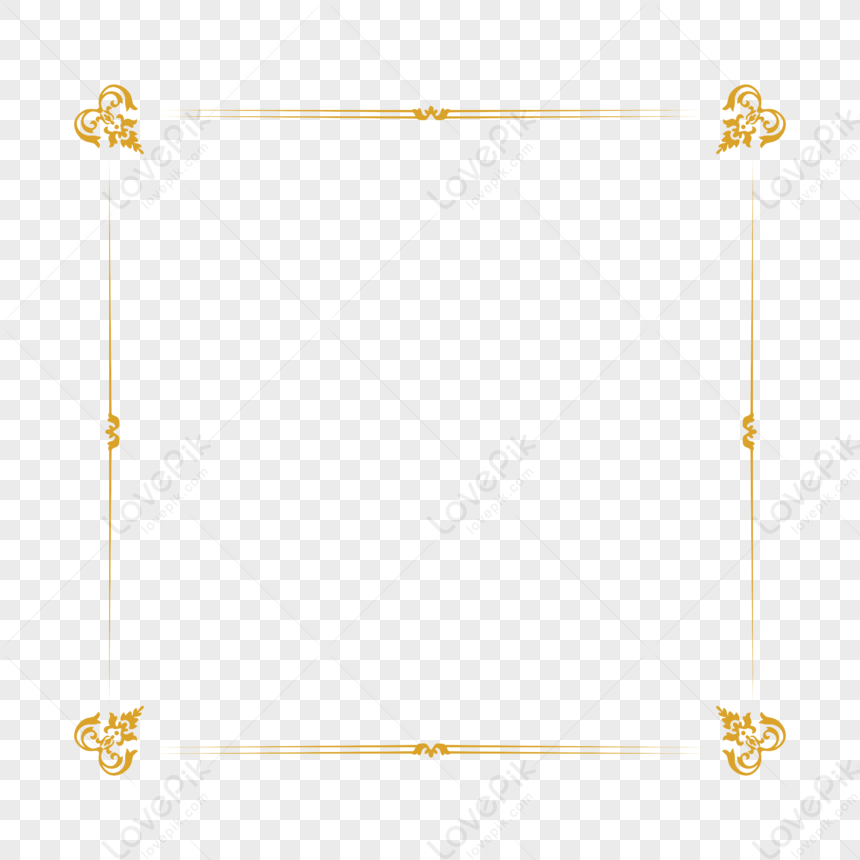 Golden Border, Yellow Border, Material, Gold Free Png And Clipart Image 