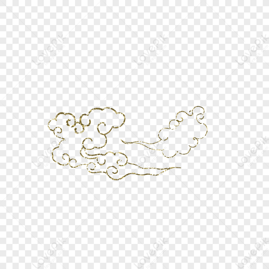 Golden Clouds Pattern, Material, Chinese Style, Cloud PNG Transparent ...