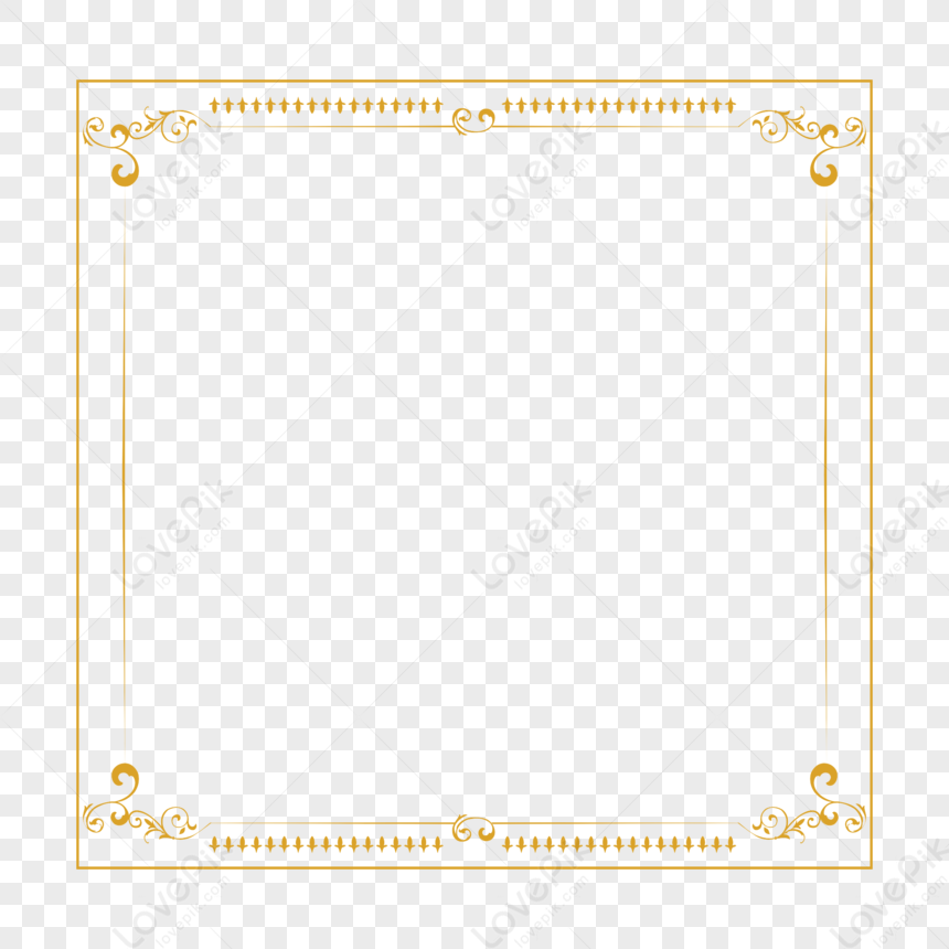 Golden Pattern Border PNG Transparent And Clipart Image For Free ...