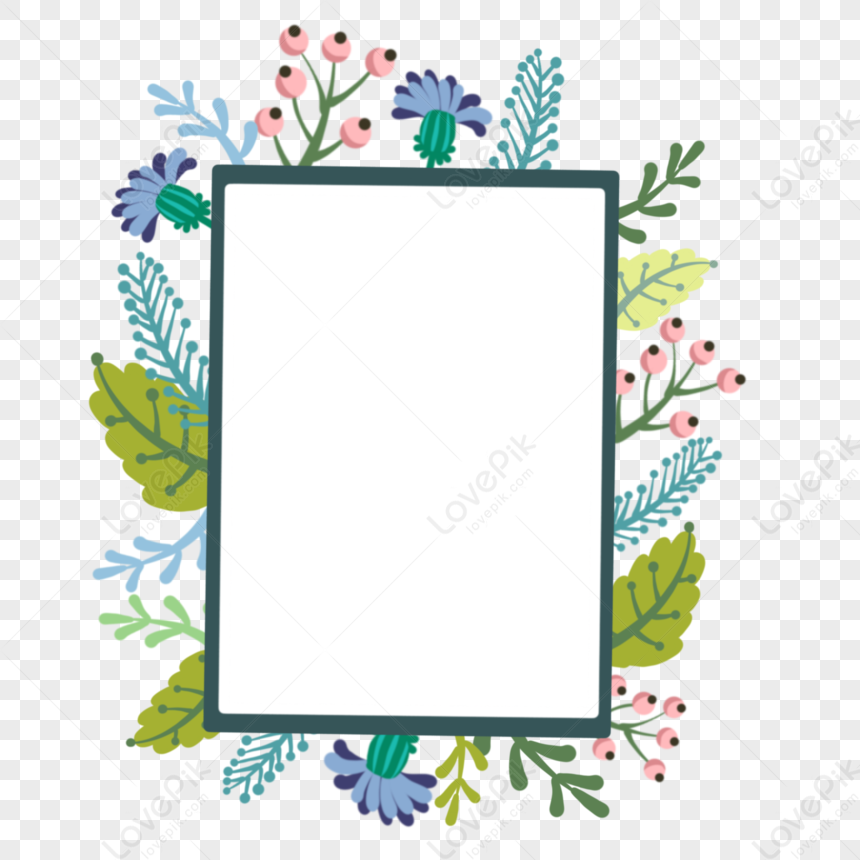 Green Flower Title Box, Green Title, Green Flower Background, Color PNG ...