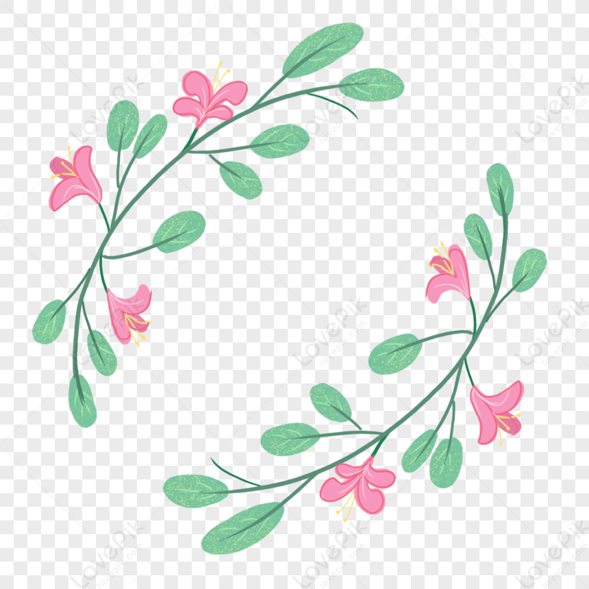 Hand Drawn Leaves Flowers Decorative Border, Decorative Borders, Border ...