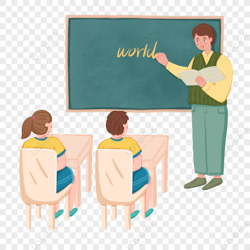 Hand Drawn Teacher Class Scene, Classroom, Classroom Logo, Teachers Day 