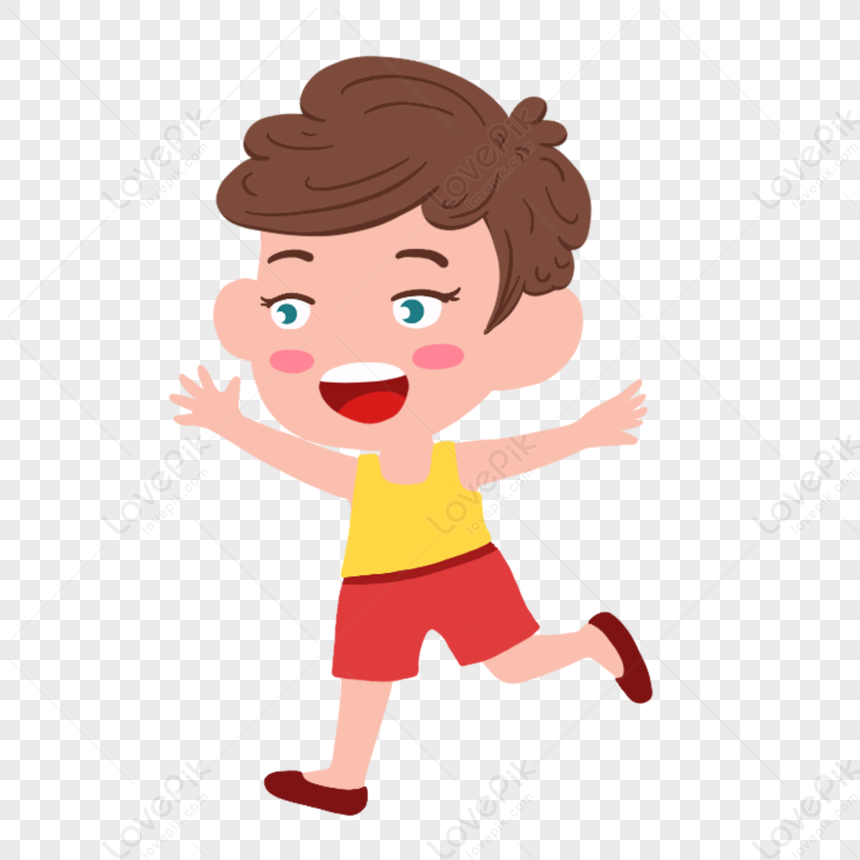 Happy Little Boy, Happy Boy, Cartoon Character, Creative Cartoon PNG ...