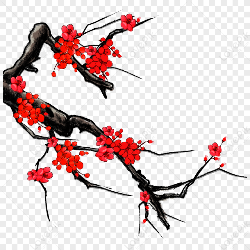 Ink Plum Blossom Plum, Ink Plum, Plum, Ink Painting PNG Free Download ...