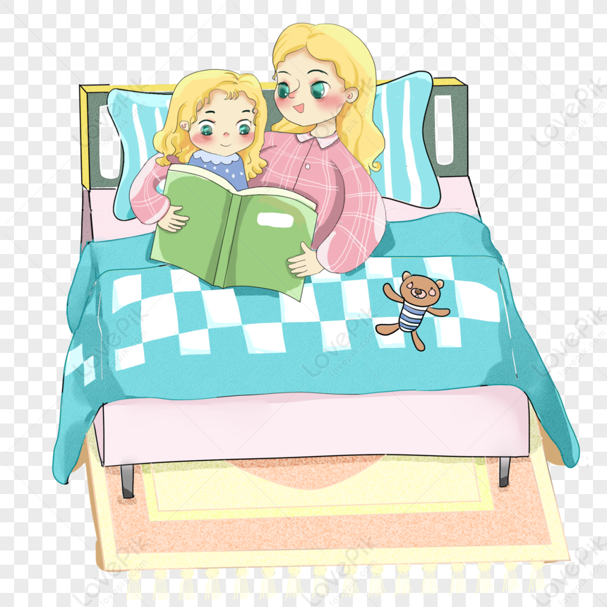 Madre Leyendo Cuento Antes De Dormir PNG Imágenes Gratis - Lovepik