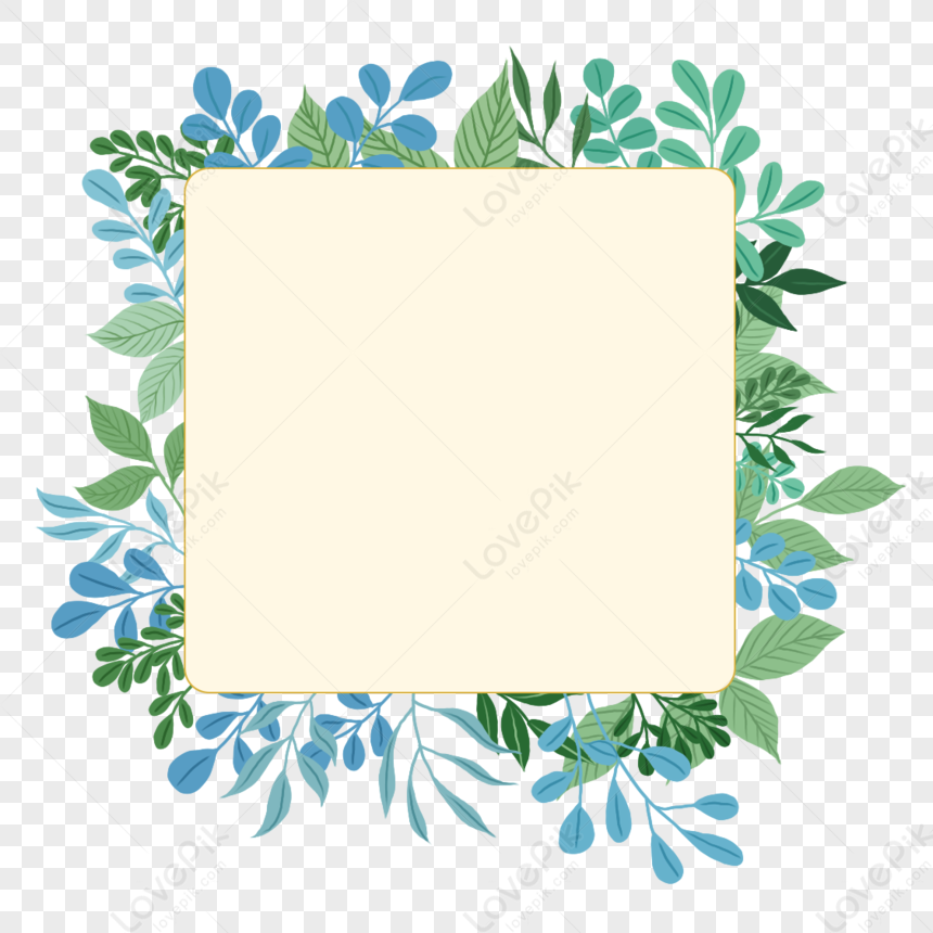 Original Small Fresh Leaves Text Box, Text, Boxing Tape, Border PNG ...