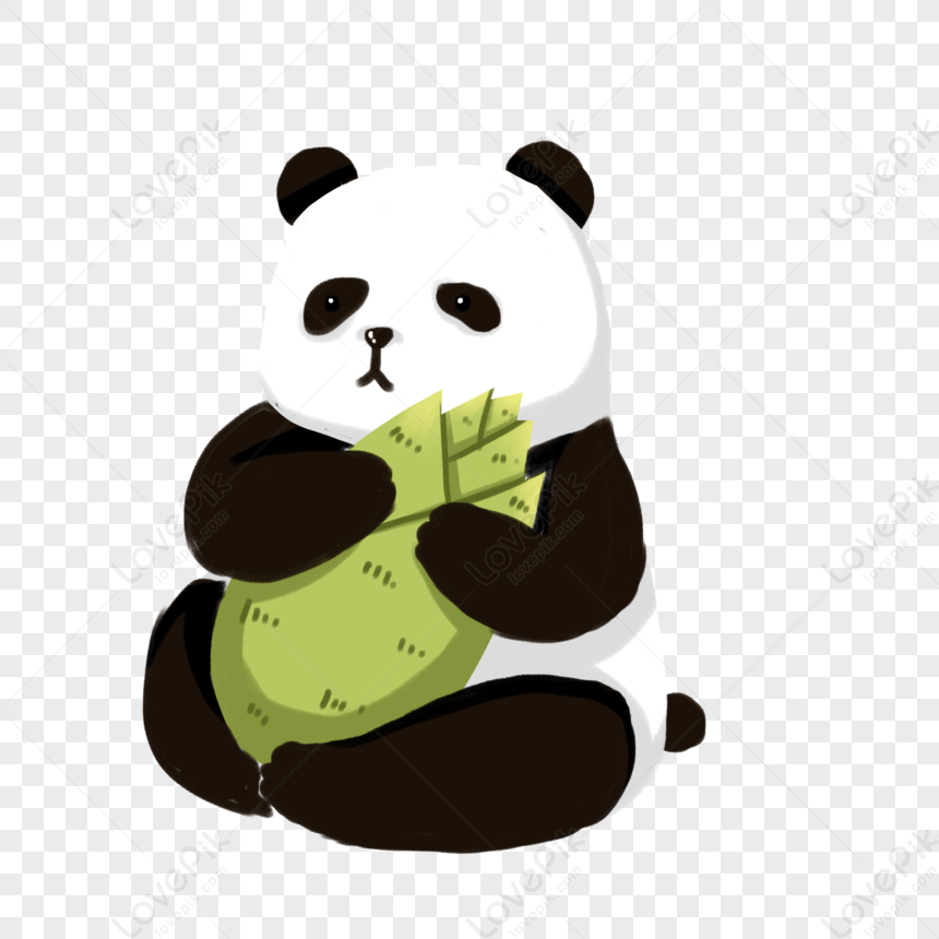 Panda Holding Bamboo Shoots PNG Picture And Clipart Image For Free ...