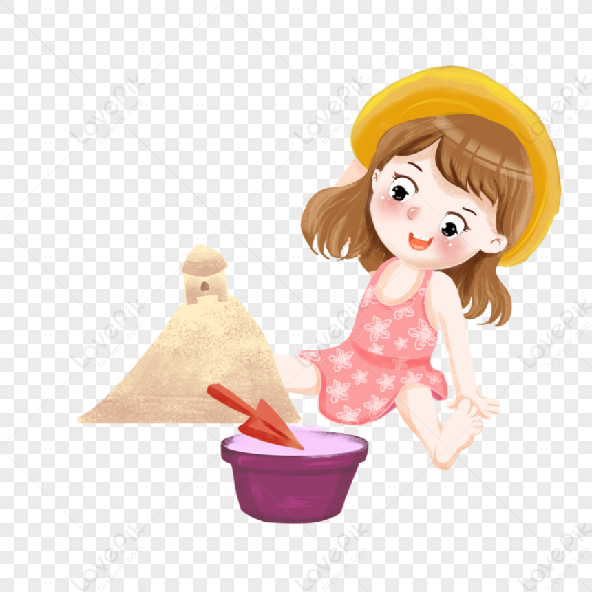 Summer Girl Playing With Sand PNG Image Free Download And Clipart Image For  Free Download - Lovepik | 401447461