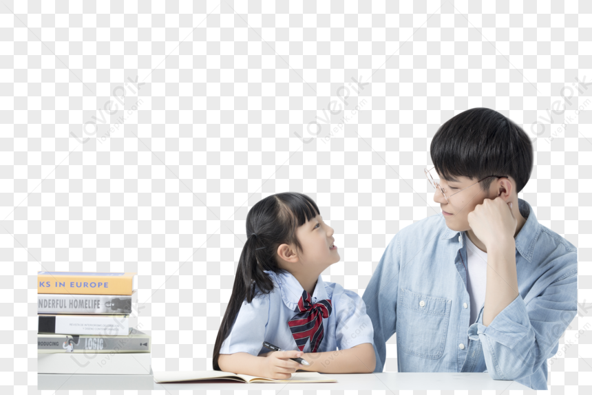 Teacher And Student Study Together PNG Hd Transparent Image And Clipart ...