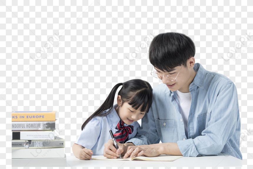 Teacher And Student Study Together PNG White Transparent And Clipart ...