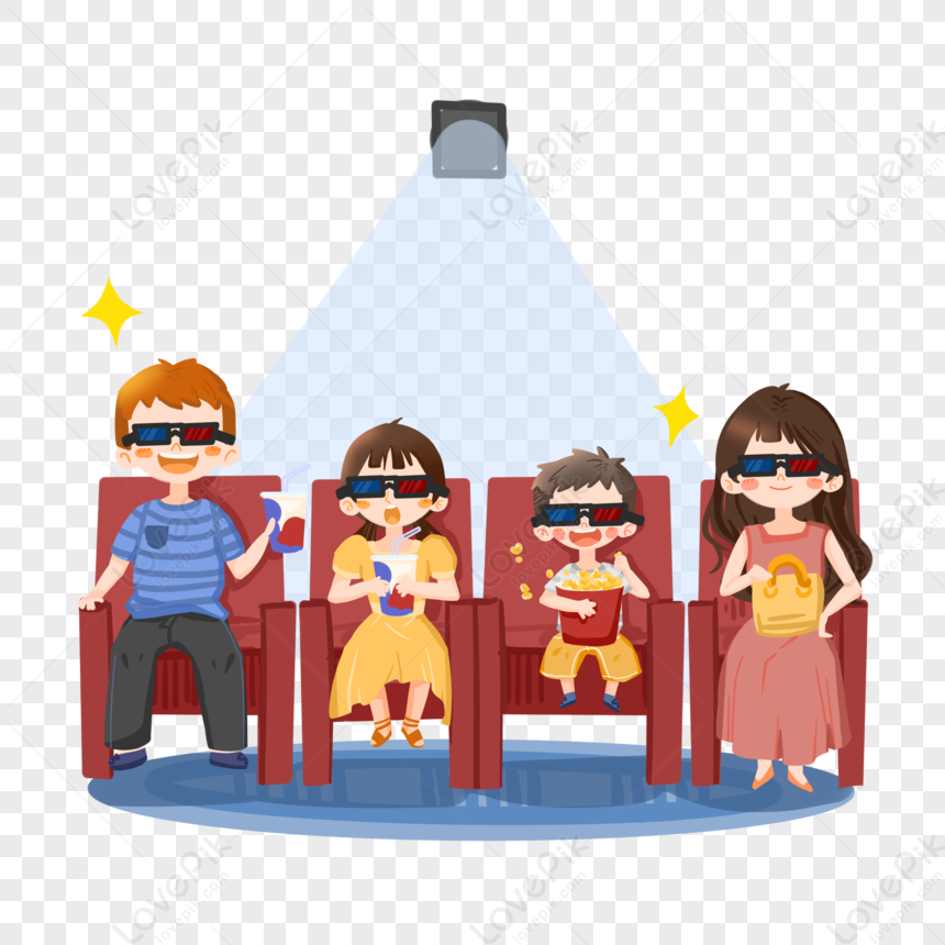 Watching 3d Movies With The Whole Family At The Festival PNG White  Transparent And Clipart Image For Free Download - Lovepik | 401445892