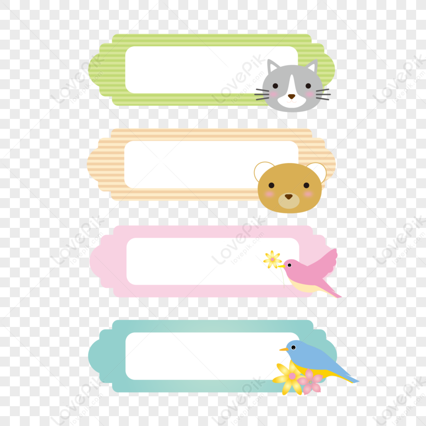 Animal Label Border, Label Name, Animal Label, Kittens PNG Transparent ...