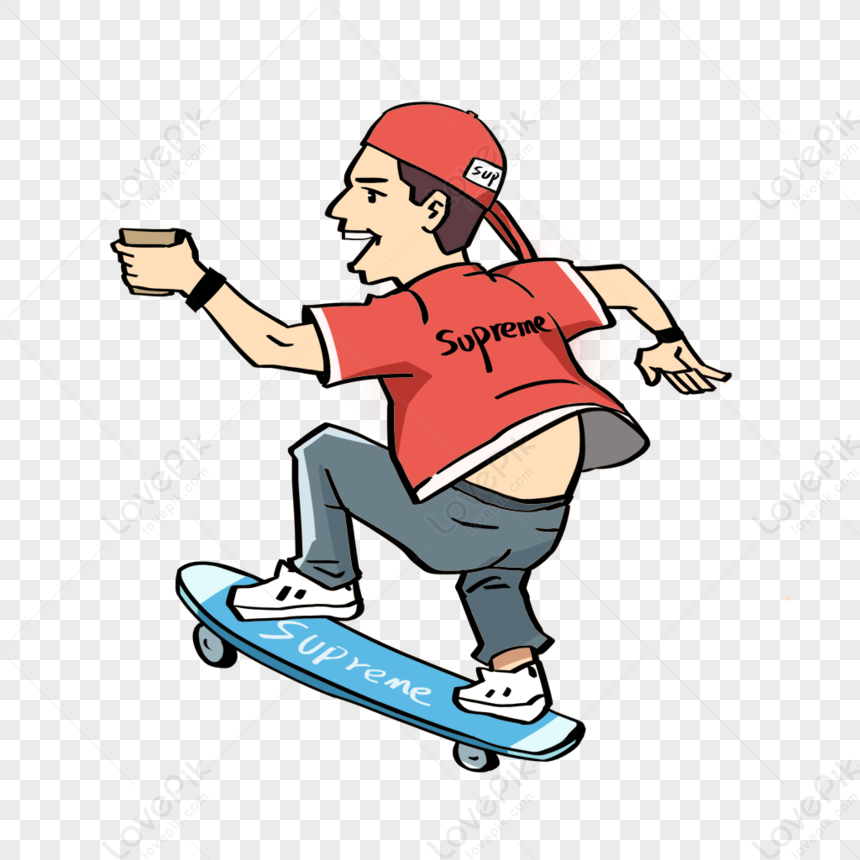 Niño de skateboarding de dibujos animados, chico de skateboarding, niño,  mano, fotografía png