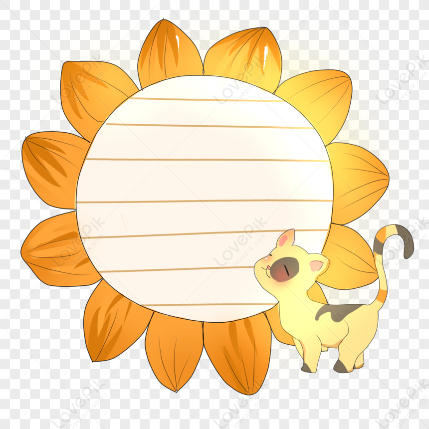 sunflower cartoon clipart cats