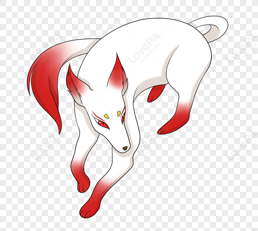 Fox Monster Animal Firefox Red White Spirit Fox Animal, Red White ...