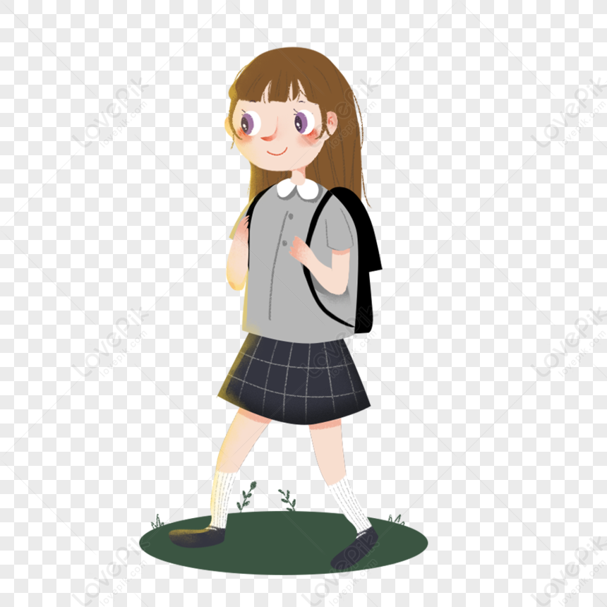 Girl With A Backpack PNG Transparent And Clipart Image For Free ...