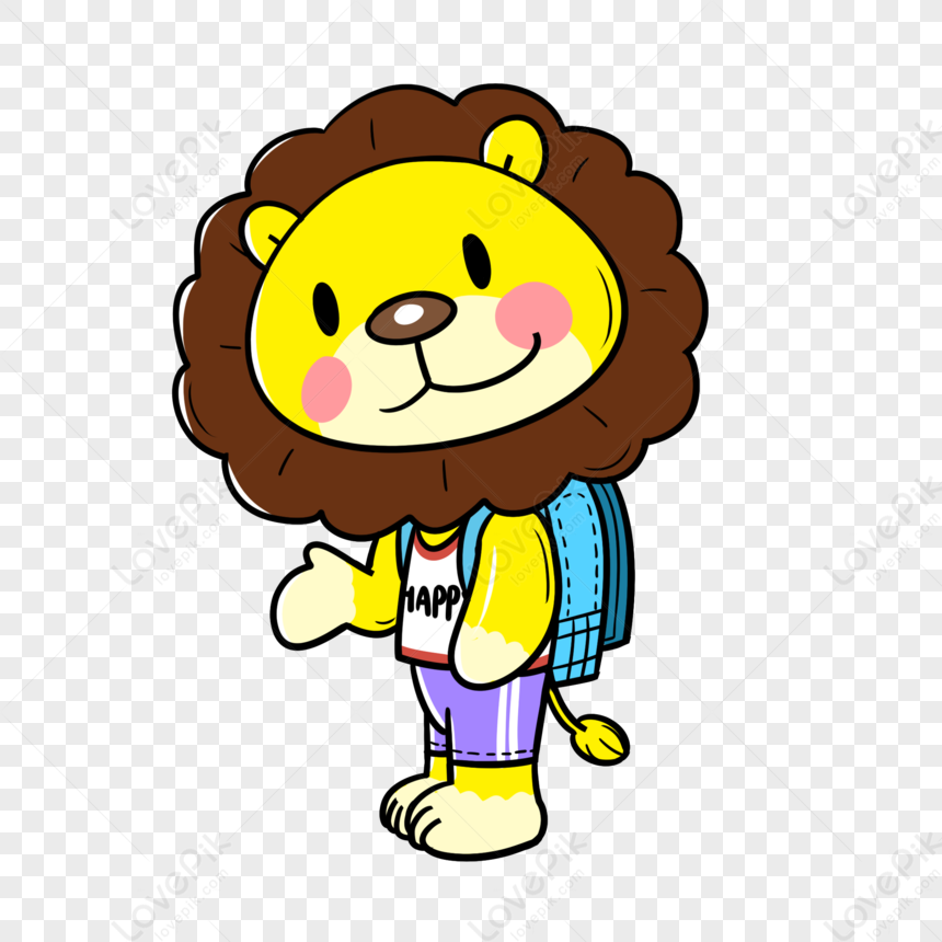 Little Lion Goes To School During The School Season PNG Image And Clipart  Image For Free Download - Lovepik | 401491278