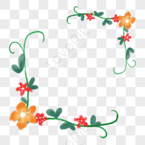 Orange Flower Border PNG Images With Transparent Background | Free ...