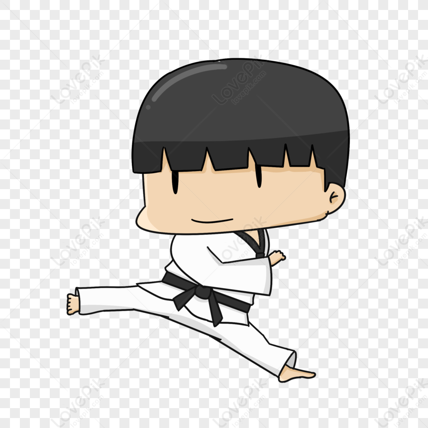 Practice Taekwondo, Taekwondo, Cartoon Characters, Hand-painted PNG ...