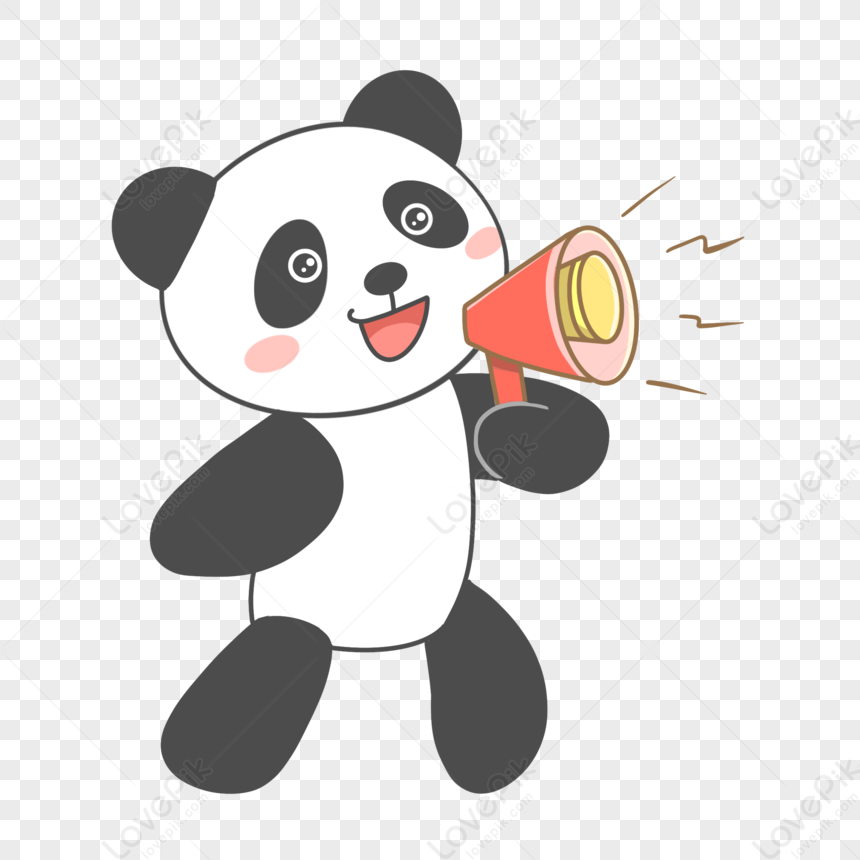 Urso Panda Gritando. Desenho Decorativo De Ilustração Vetorial