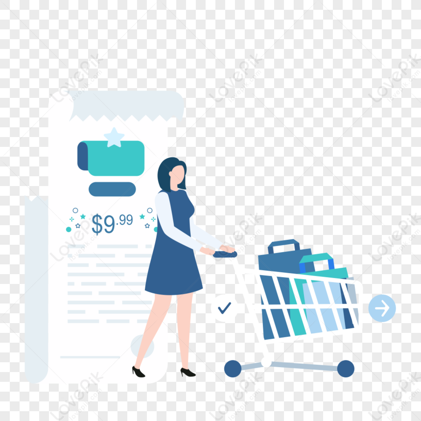 Woman Shopping Icon Free Vector Illustration Material, Material, Icon ...