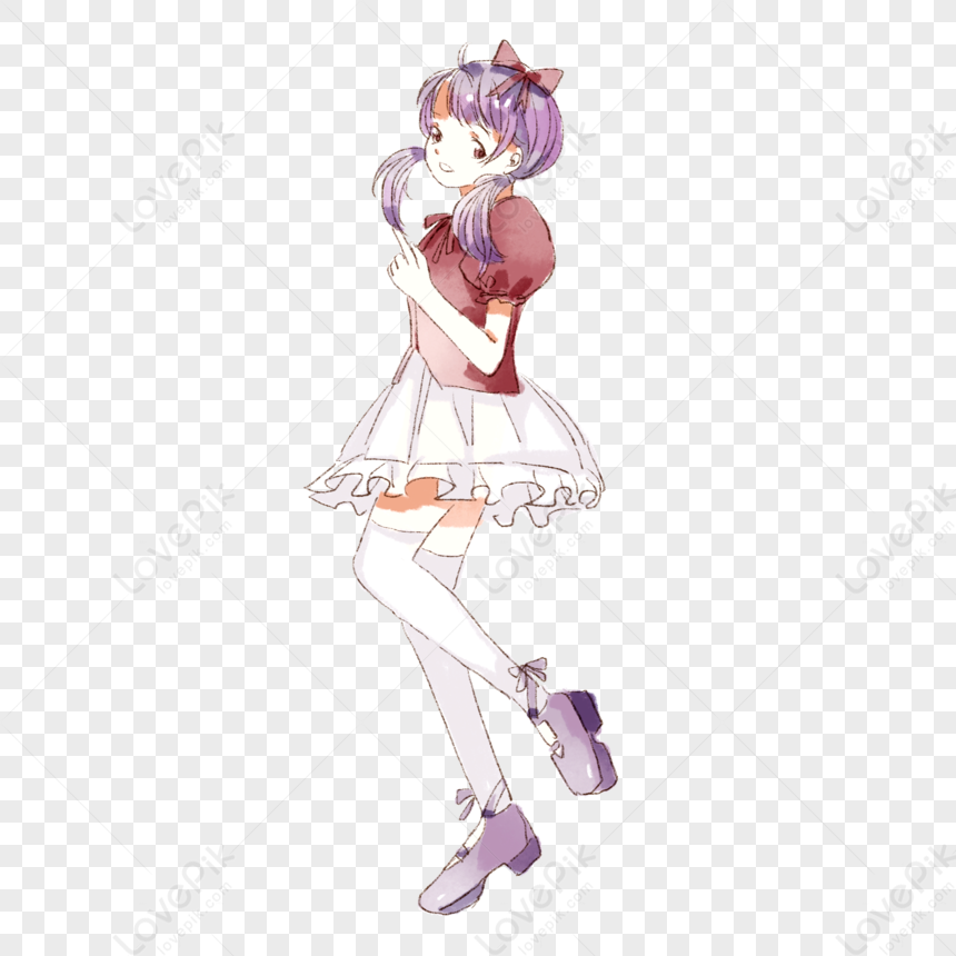 Anime girl PNG transparent image download, size: 730x1094px