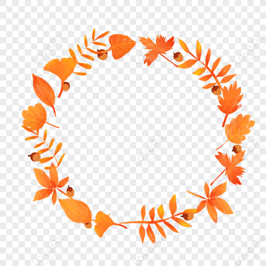 Autumn Leaf Border, Fall Circle, Red Leaves, Autumn Leaf Border PNG ...