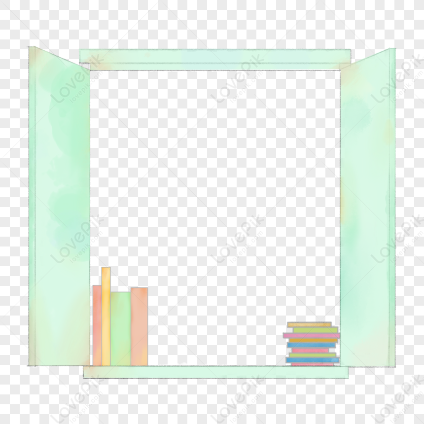 Beautiful Cartoon Border Painting Picture, Border, Window, Book PNG ...