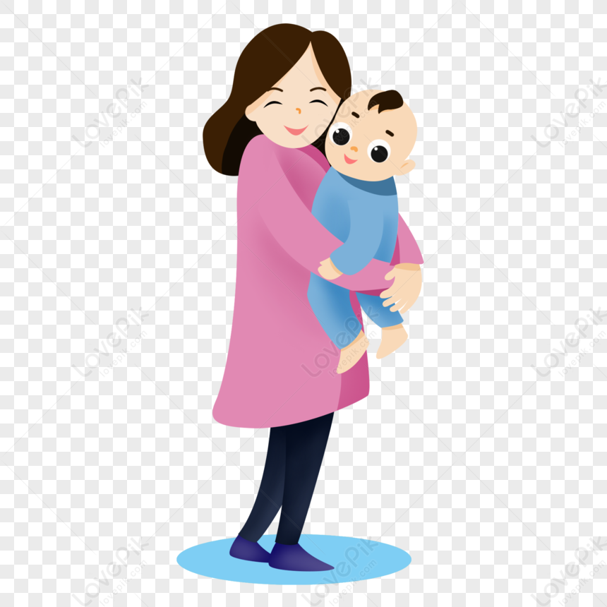 Cartoon Autumn Mom Holding A Child Free PNG And Clipart Image For Free  Download - Lovepik | 401550729