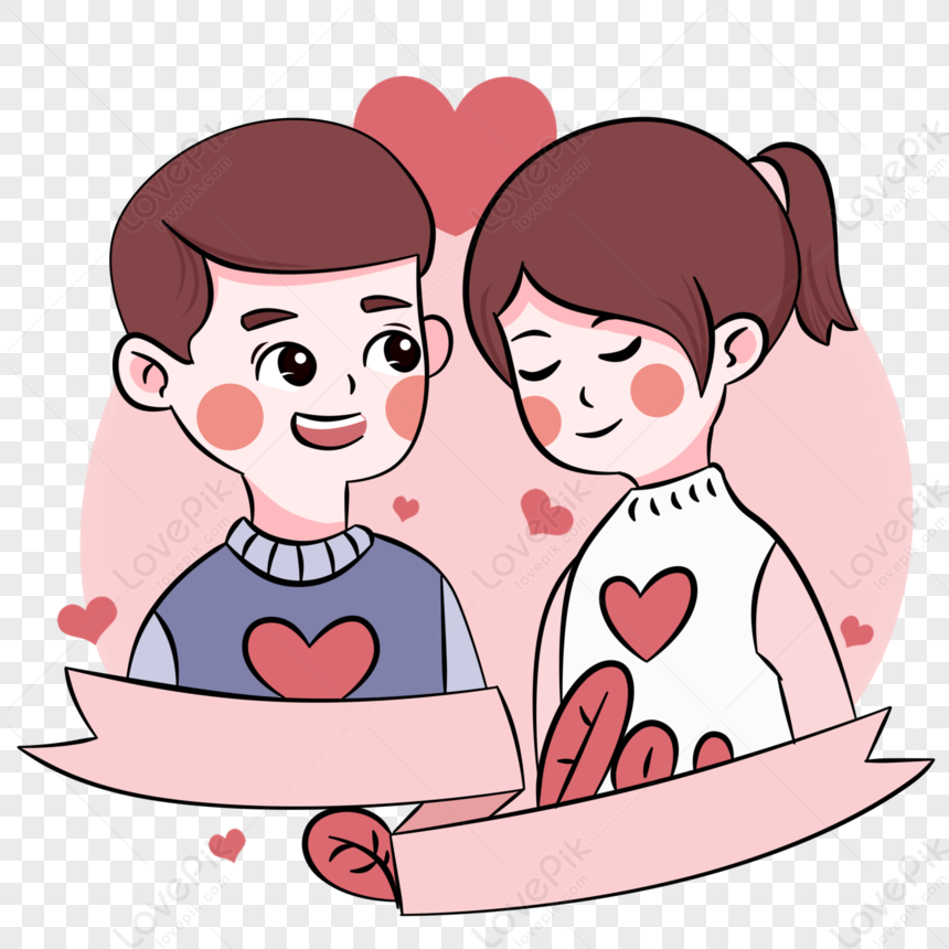 Couple Avatar Cartoon Hand Drawn, Couple Avatar, Avatar, Hand Painting ...