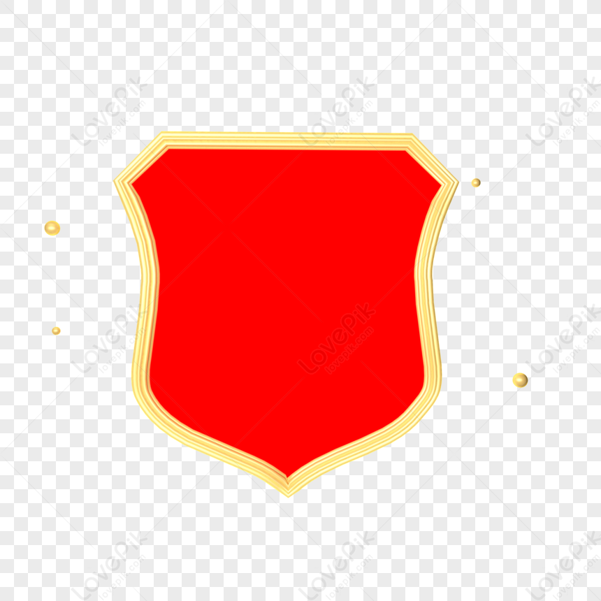 Creative Golden Red Protection Shield PNG White Transparent And Clipart ...