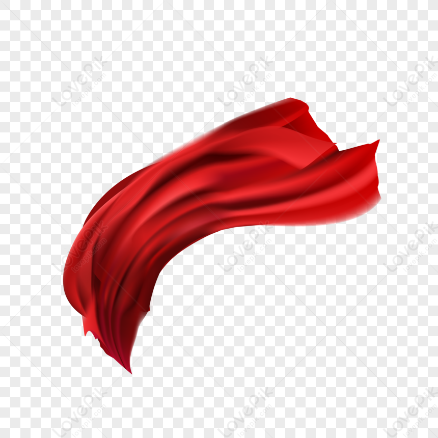 Red ribbon material effect, ribbons, red cloth png