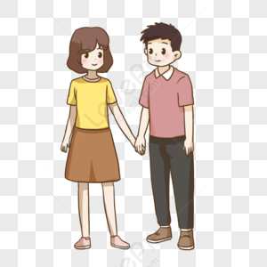 Hand Drawn Cute Boy Holding Girl Original Element PNG Transparent Image ...