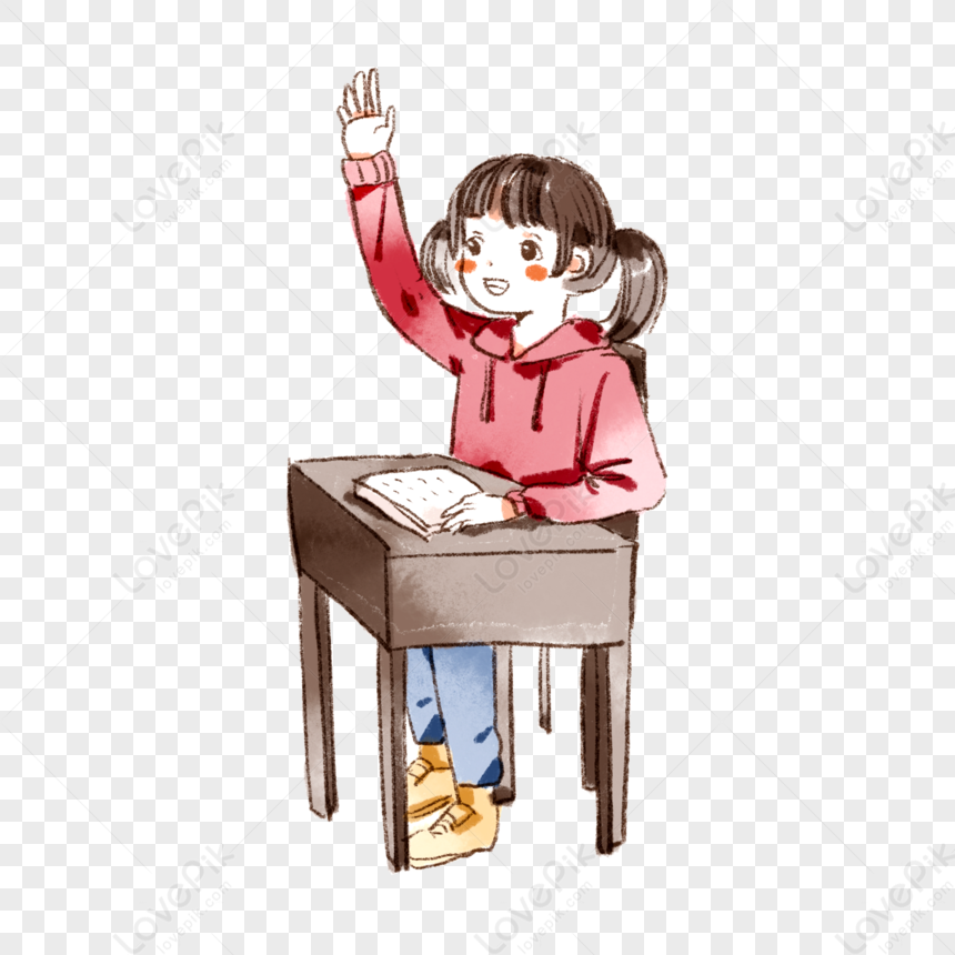 Girl Raising Her Hand To Answer A Question, Answer 3d, Question Girl ...
