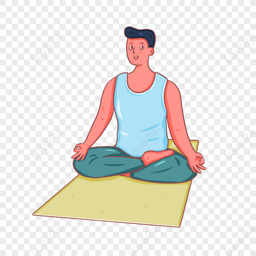 Hand Drawn Man Doing Yoga PNG Image And Clipart Image For Free Download ...