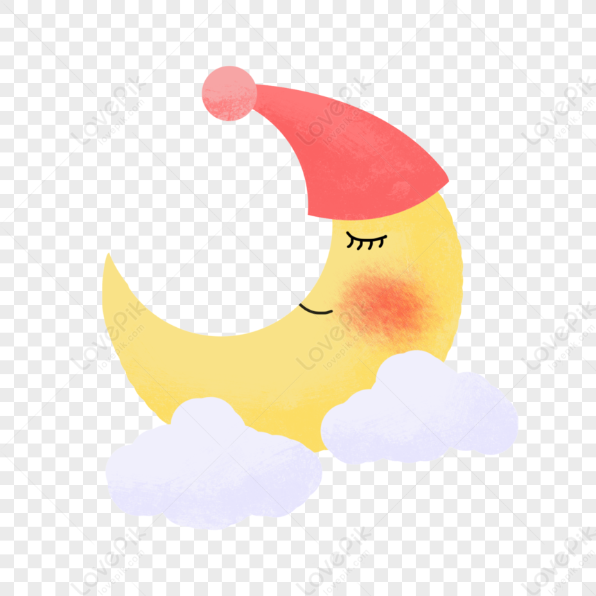 bedtime moon clipart white and grey