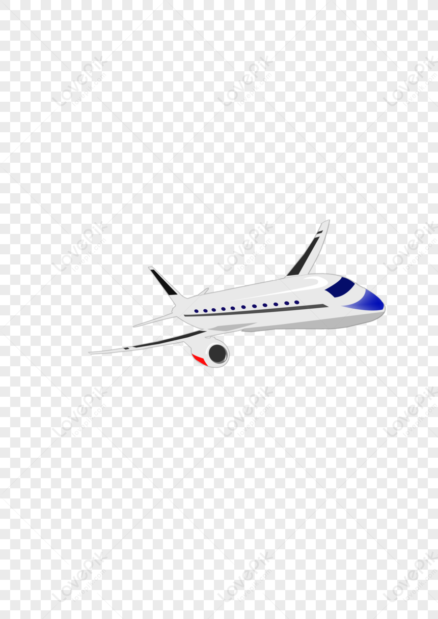 Hand Painted Cartoon Small Fresh Plane Flying Free PNG Image And ...