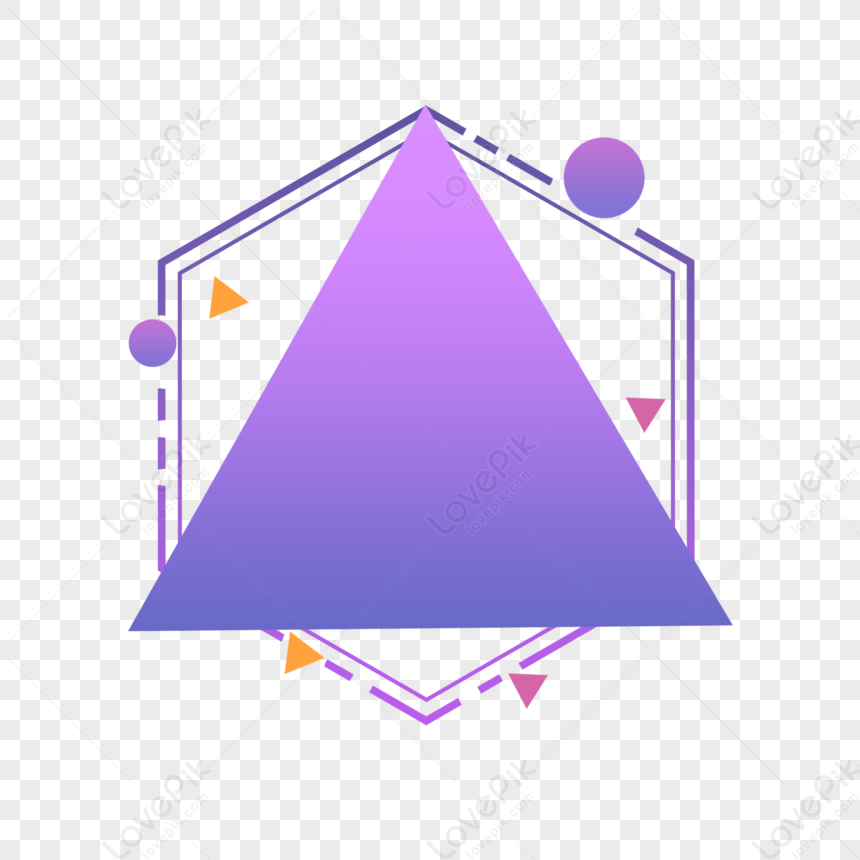 Hexagonal Triangle Geometric Line Gradient Border, Gradient, Love ...