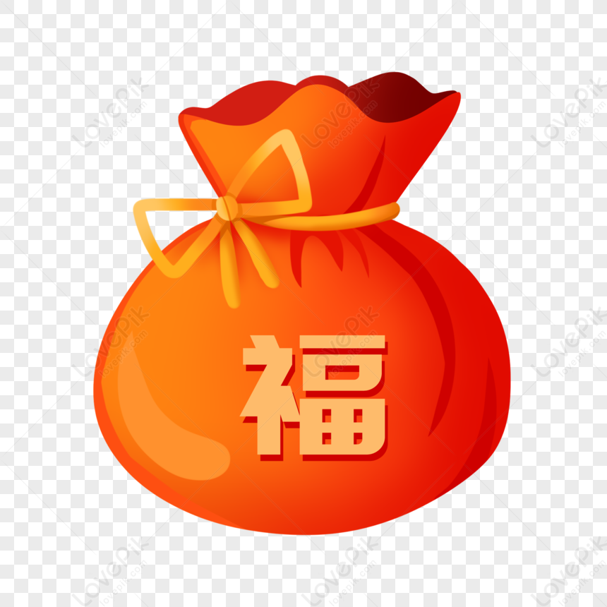 Orange Blessing Bag PNG Transparent Background And Clipart Image For ...