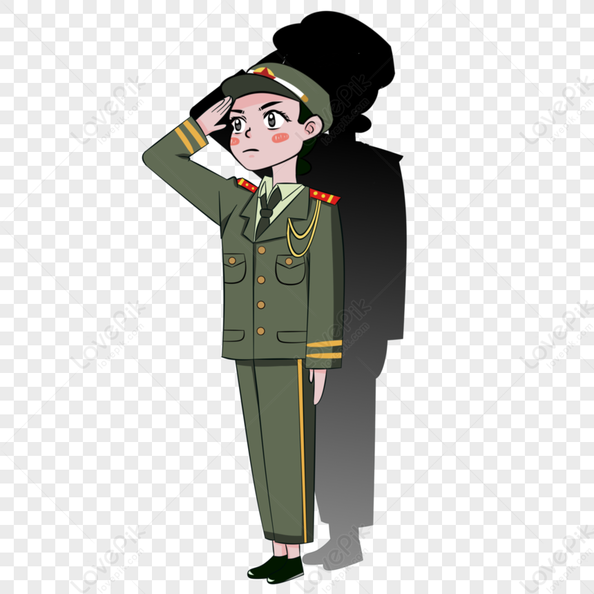 cartoon soldier saluting easy to draw