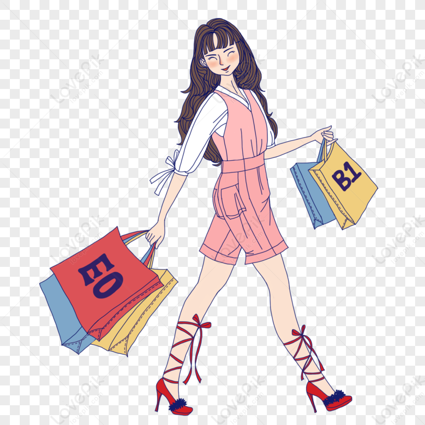 Shopping Girls PNG Images With Transparent Background | Free Download On  Lovepik