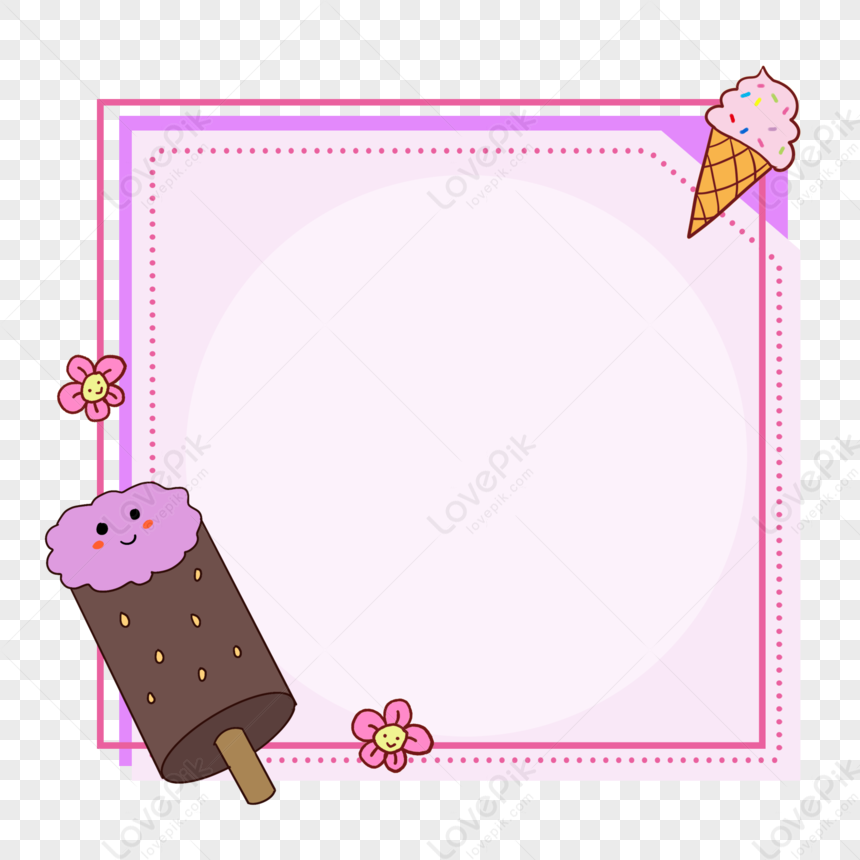 Summer Cool Ice Cream Border PNG Transparent Background And Clipart ...