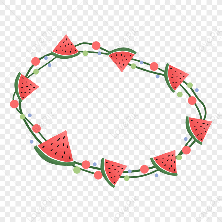 Summer Watermelon Fruit Border Texture Material PNG Transparent ...