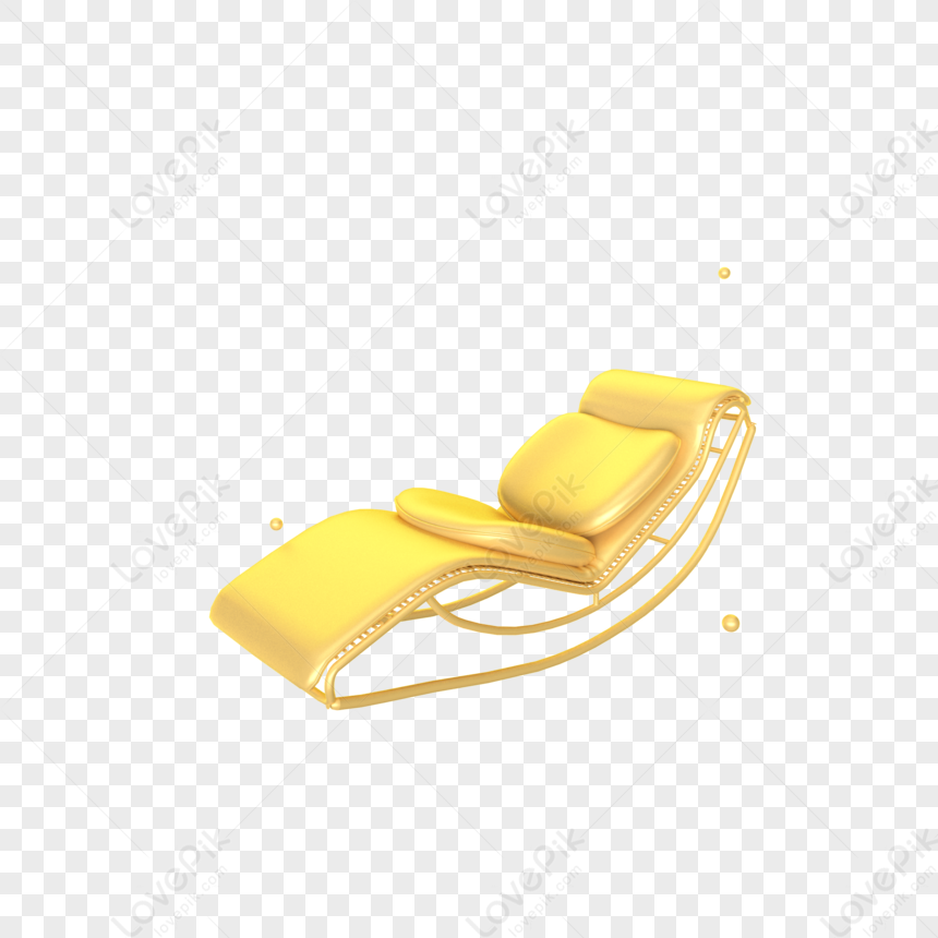 Three Dimensional Golden Lounge Chair Lounge Chair Three Creative