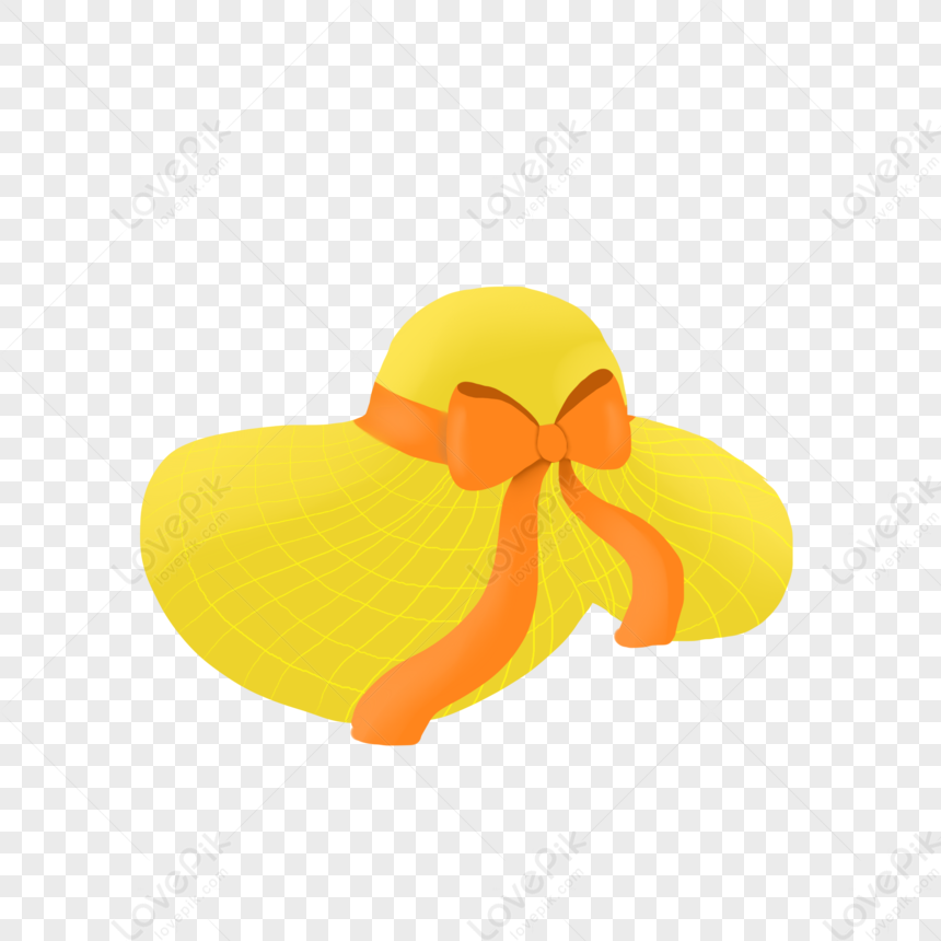 Yellow Summer Sun Hat Decoration Material PNG Transparent Image And ...