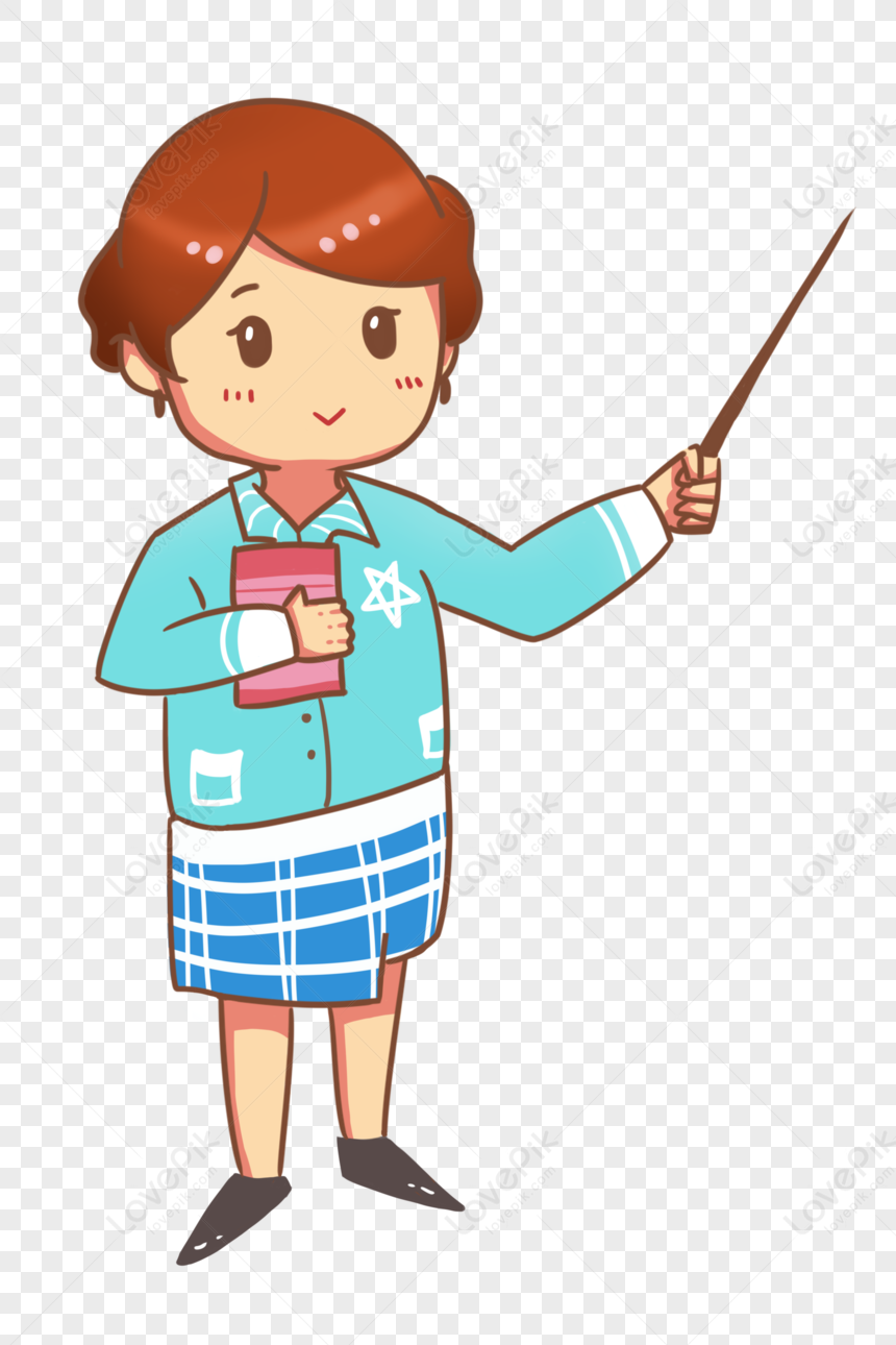 Blue Dress Female Teacher PNG Free Download And Clipart Image For Free ...
