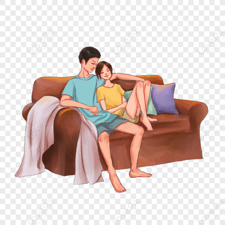 Hình ảnh Cặp đôi Ngồi Trên Ghế Sofa PNG Miễn Phí Tải Về - Lovepik