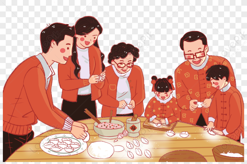 Dumpling Family, Family Family Party Dumpling Dumpling New Year New ...