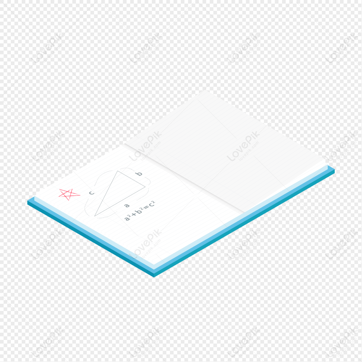 Foglio di quaderno a quadretti bianco con bordo strappato. Mockup