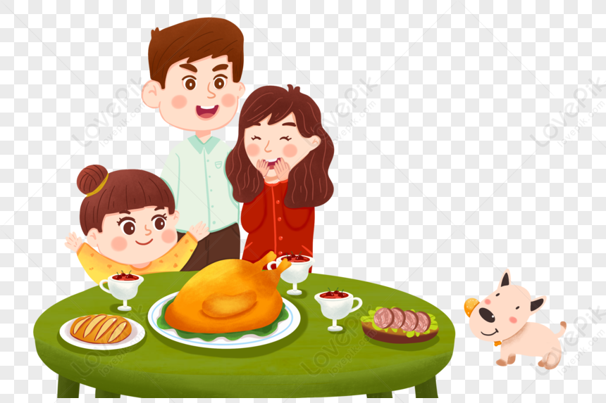 Family Of Three Having Fun On Thanksgiving PNG Image And Clipart Image ...